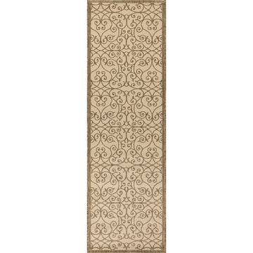 Madrid Vintage Filigree Textured Weave Indoor/outdoor Runner Rug